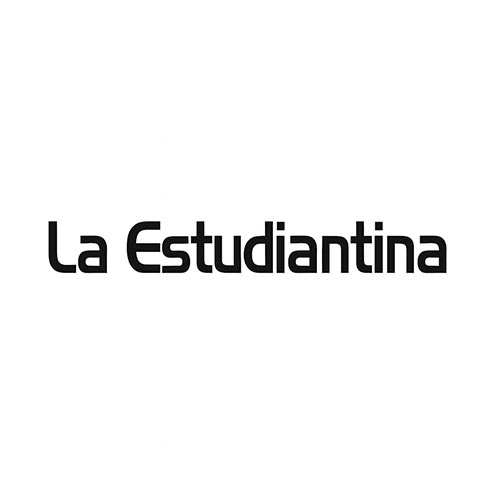 Logo moderno de La Estudiantina con tipografía sans serif negra sobre fondo blanco